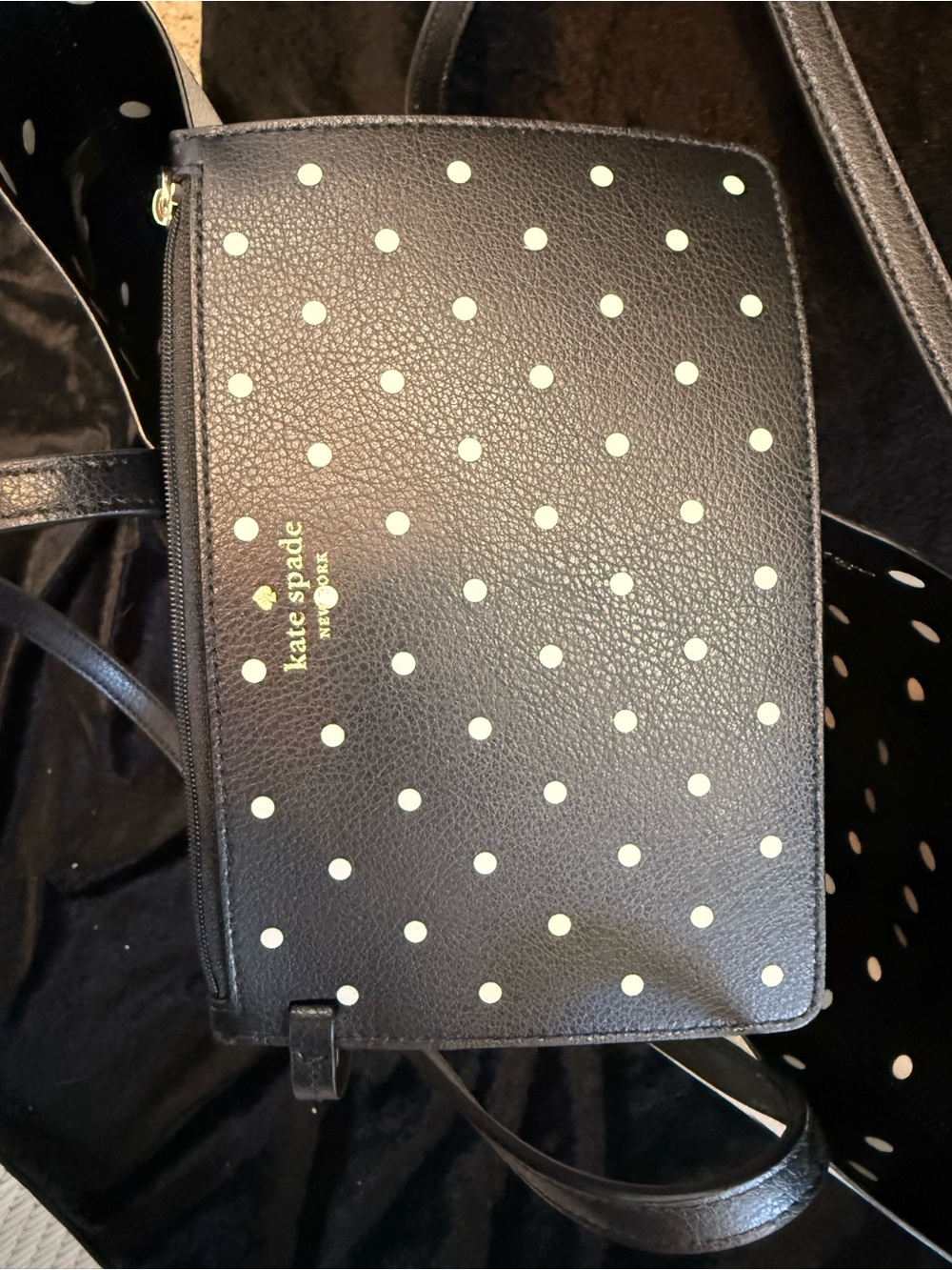 kate spade Polka Dot Minnie Mouse Tote in White, Black & Red - Picture 3 of 7